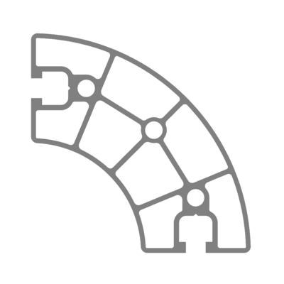 10-9090RC-0-24IN MODULAR SOLUTIONS EXTRUDED PROFILE<br>90MM X 90MM ROUND CORNER, CUT TO THE LENGTH OF 24 INCH